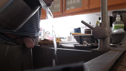 Morning Piss Into the Kitchen Sink