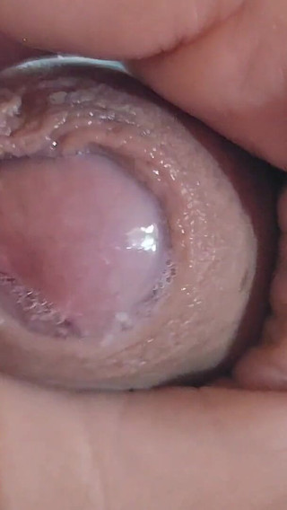 Close-up of Glans Ejaculating Intensely Before Cumming.