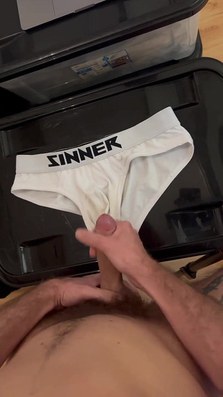 Shooting a Huge Cumshot on a Pair of Underwear After Wearing Them for 2 Week