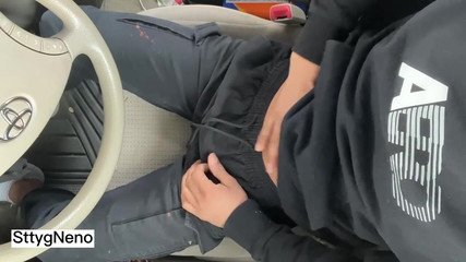 Young Man Masturbates in the Parking of the University