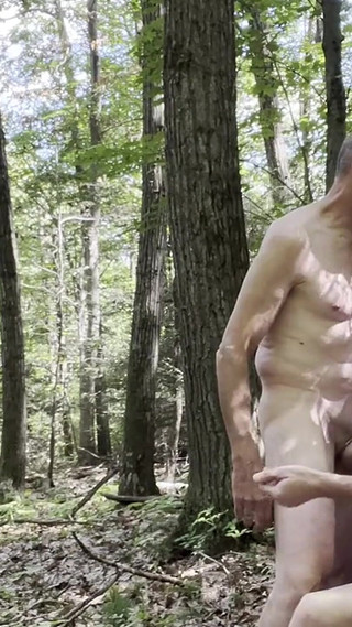 Outdoor Sex in the Woods Pissing and Cum