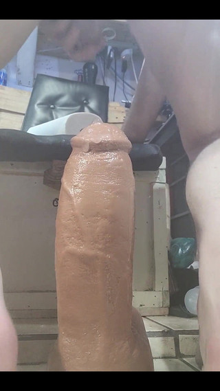 Riding Some of My Huge Mr Hankeys Dildos