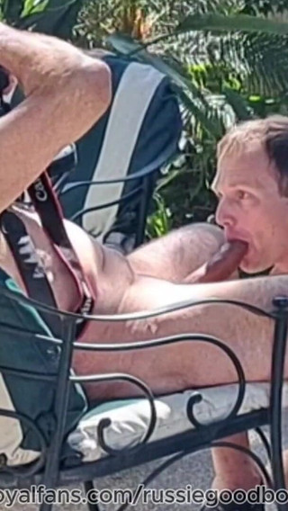 Stepdaddy Jay Taylor Gets Backyard Blowjob