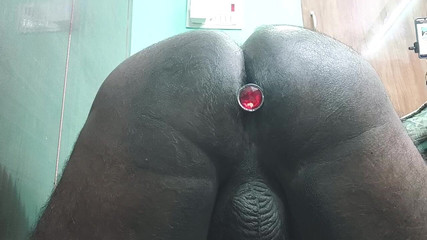 Anal Butt Steel Plug Toy Pushing From the Ass Hole
