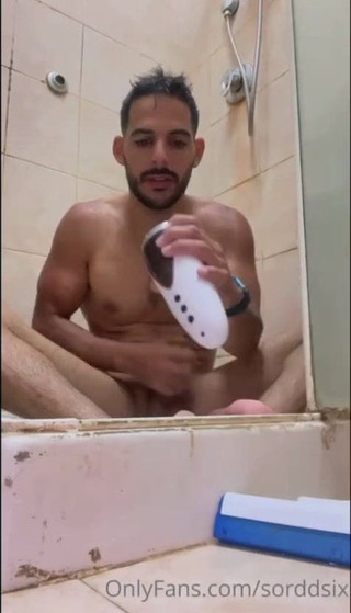 Shower with pussy toy