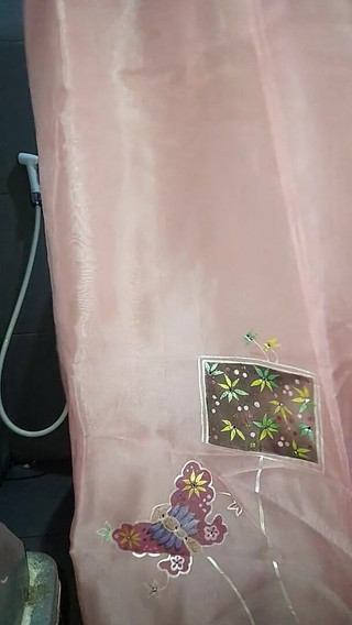 Crossdresser Cum Wearing Hanbok Korean Traditional Dress