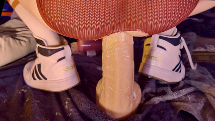 My Wrecked Fist Hole Riding a Giant Dildo