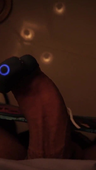 Big Uncut Cock Sex Demon Handsfree Vibrator Masturbation Cum on Mirror