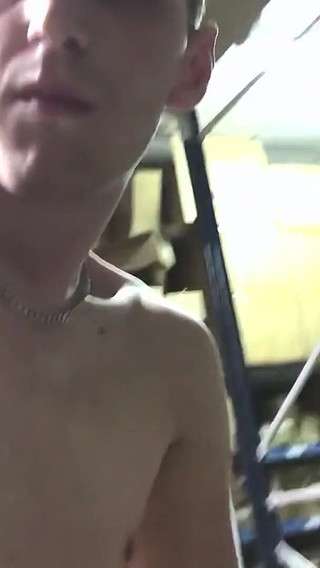 Stroking His Big Cock at Work