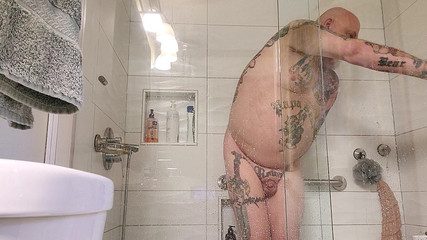 Rover loves new shower