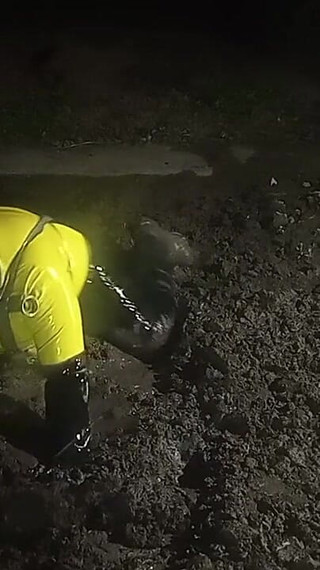 Latex High-vis Worker Drone Mud Fuck
