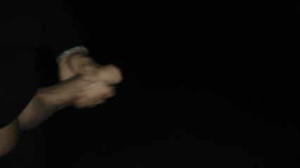 Night Jerking While Walking on a Bicycle Path