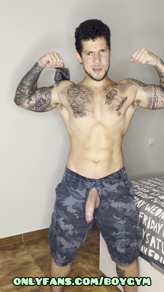 Sexy Militar My Big Cock Cums with No Touch