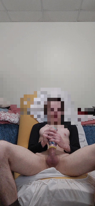 Big Young White Cock Dominates His Toy!