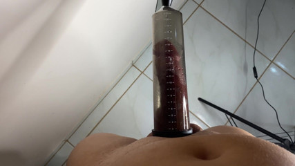 Well Endowed Young Man Took His Stepdad's Penis Pump and Got an Even Bigger Cock