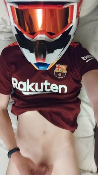 Twink in Mxhelmet Jerking-off