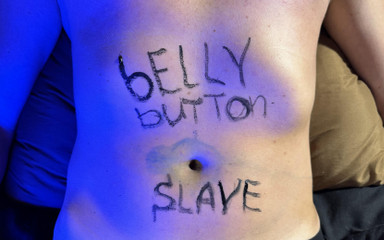 Belly Button Slave. Navel Cleaning.