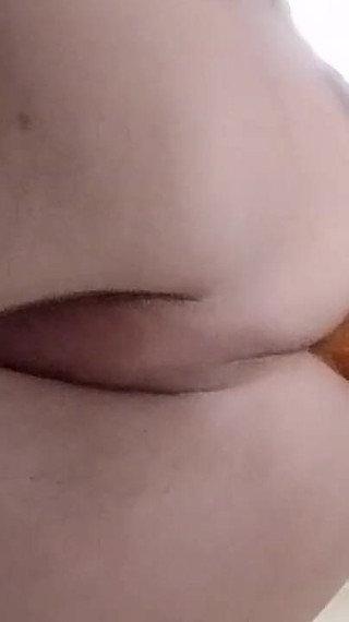 Anal masturbation with the sausage