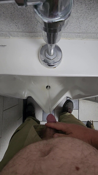 Pissing Ina Public Bathroom.