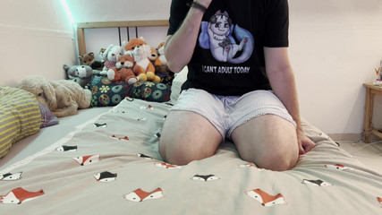 Young Nervous Twink Jerking in Bed