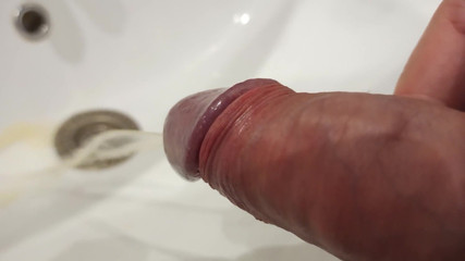 Wake up in the Morning with Dark and Pee in a Sink. POV