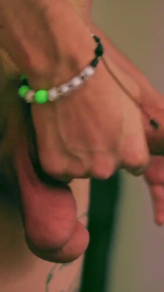 Skinny Twink Magic C Jerking His Big Cock and Playing with His Lots of Precum and Thick Cum Load