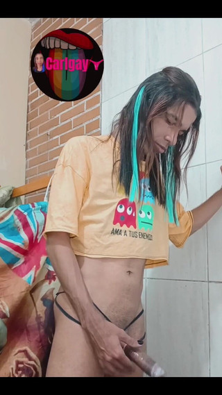 Hot Young Guy Jerking off and Cumming in a Condom