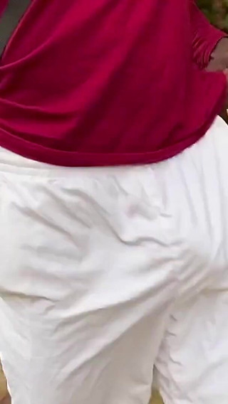 Walking in the Woods, Commando in My White Nylon Shorts!