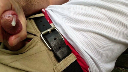 Jerking off Outside on the Bench at the Park.