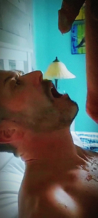 Stepdaddy piss on his boy licks him clean