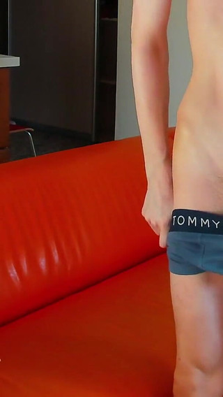 This Huge Dick Doesn't Fit in Evgeny Twink Boxers