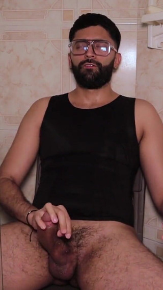 Camilo Brown Intensely Edging His Big Cock Shooting His Cum Multiple Times and Squirting on His Black Shirt