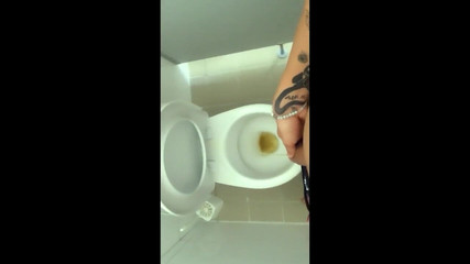 Tattooed Twink Is Pissing in Waterpark Piss Filled Toilet