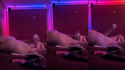 View While I Lay Back and Stroke and Cum Twice!