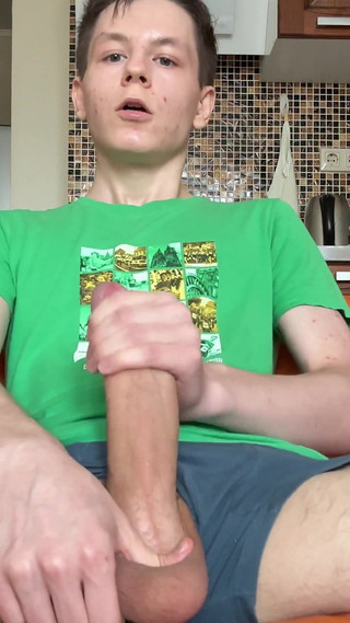 Big Load From a Boy in a Green T-shirt