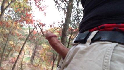 Sagging in My Ae Boxers, I Am Jerking-off in the Woods and Cumming by the Water.