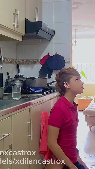 My Older Stepbrother Fucks Me Hard Bareback in the Kitchen and Cums Inside My Tight Gay Ass