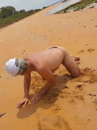 Ladysilva on the Beach in Panties My Hot Ass