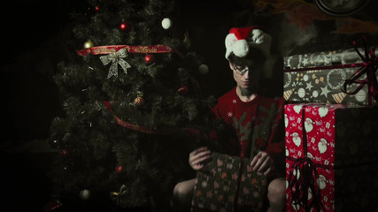 Jerking off Under the Christmas Tree