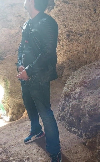 Cave Man Is Here.big Cumshot N a Public Cave Almoat Got Caught.flexin and Showin Ass to.