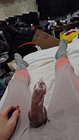 Edging in Condom and Finally Relese a Massive Load Inside!