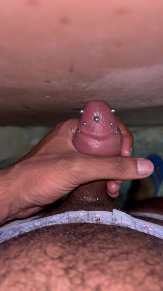 Masturbation with My Beautiful Pierced and Cut Cock