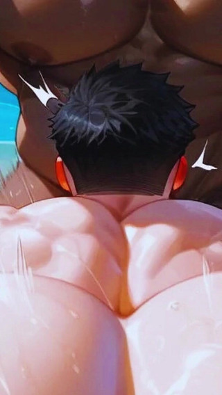 Big Ass Bodybuilder Friends Like to Give Ass in Beach! Anime
