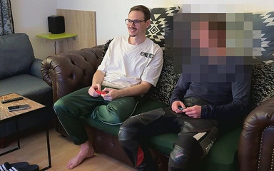 Mike Loses Bet While Gaming and Has to Give His Shy Straight Friend a Blowjob