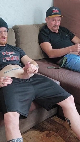 Stepfather Jerking off with His Stepson