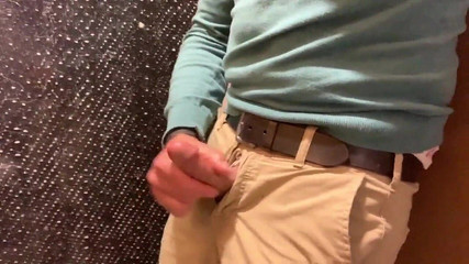 Train Station Toilet Jerk-off and Cumming - Full Length!