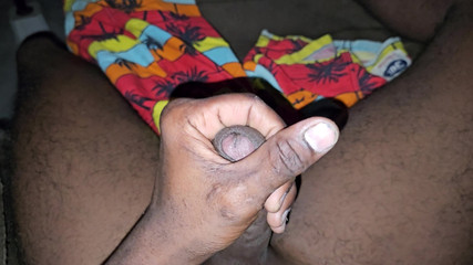 Rapid Fapping Before Bed for My Uncut Big Mole Dick