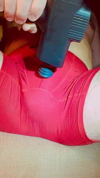 Cumshot in Panties From a Powerful Massager!