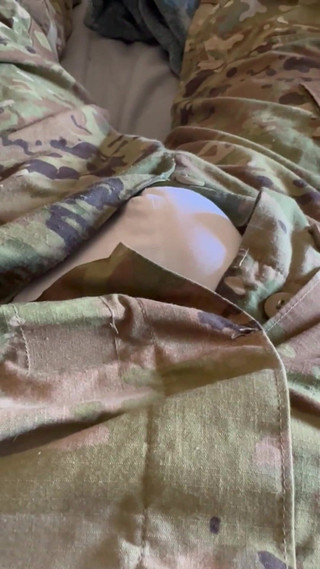 Army Specialist Jerks off in Uniform and Leaks Precum in His Undies