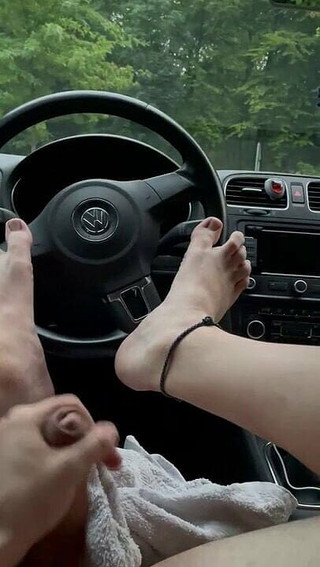 German Young Boy Wanks Naked in a Parking Lot